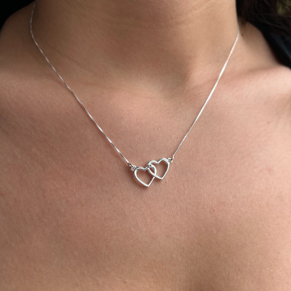 Colar Dois Corações