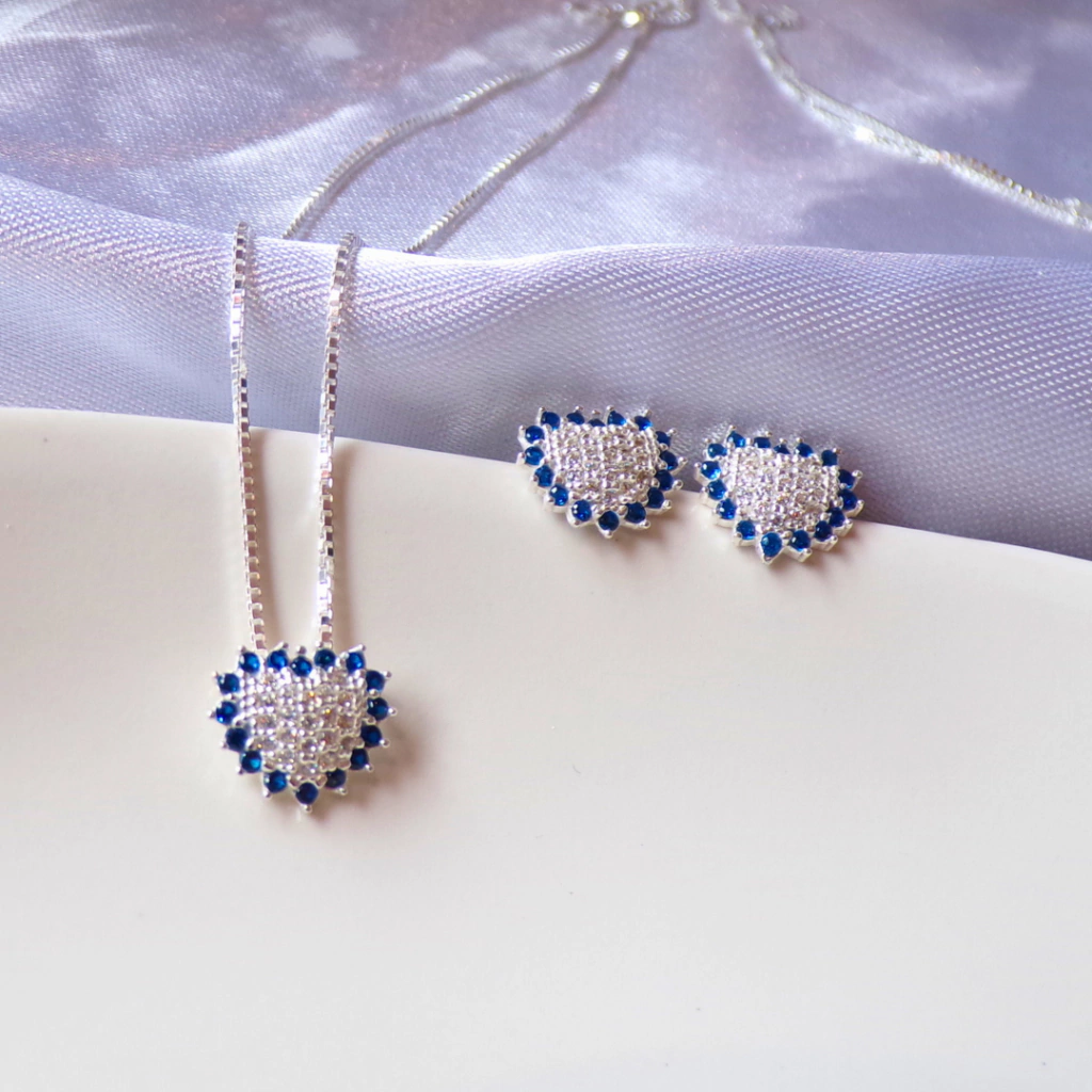 Conjunto Coração Cravejado