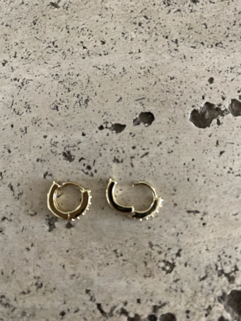Aros Acero Argolla Con Cubic mini gold en internet