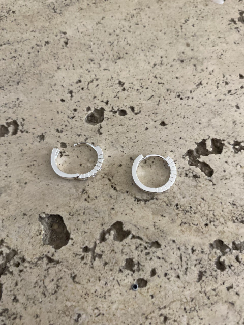 Aros De Acero Argolla Con Cubic Acero Recta - Jime Cervello Alianzas y mas
