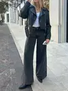 JEAN WIDE LEG GRIS RÍGIDO - comprar online