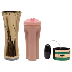 MASTURBADOR MASCULINO EM FORMATO DE VAGINA COM VIBRAÇÃO TAÇA DA COPA - VIP MIX