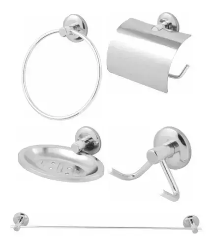 Kit Banheiro Inox 5 pçs 2215 LG Metais