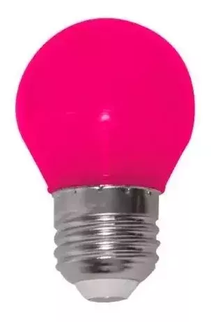 Lâmpada Led Color Bolinha Rosa 1-3W E27 Bivolt Kian