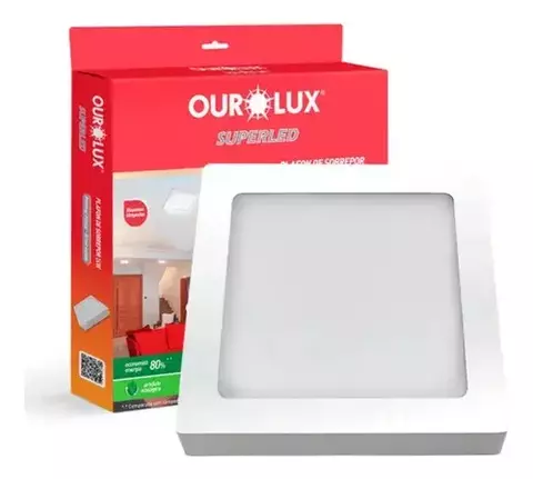 Painel Led Quadrado Sobrepor 18w Ourolux