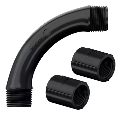 Kit 1 Curva Eletroduto 90° Com 2 Luvas Eletroduto 3/4 Tigre