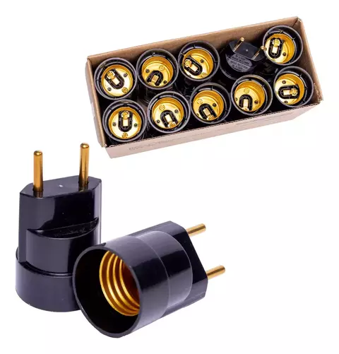 10 Soquete Termoplástico Com Base E27 Adaptador Macho Fertak