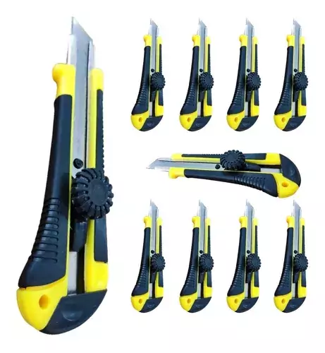 Kit 10 Estilete Profissional Cabo Emborrachado 18mm