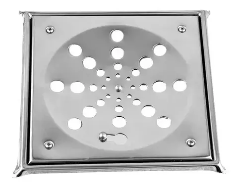 Ralo Quadrado 10x10 Inox Com Caixilho 16201 LG METAIS
