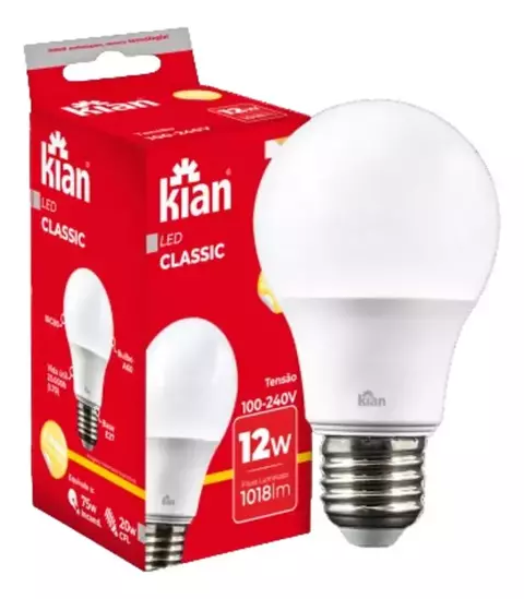 Lâmpada Led 12w Branco Quente Kian