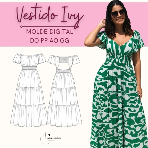 VESTIDO IVY - MOLDE EM PDF