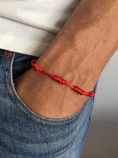 Pulsera 7 nudos roja (PROTECCIÓN) 2mm