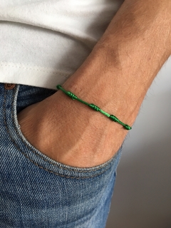 Pulsera 7 nudos verde (SALUD Y ESPERANZA) 1mm