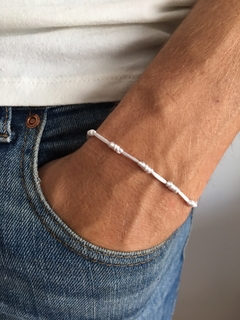 Pulsera 7 nudos blanca ( ARMONÍA Y PAZ ) 1mm