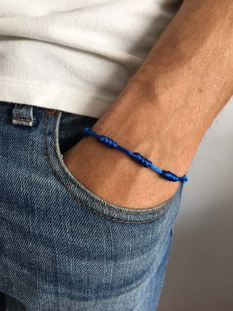 Pulsera 7 nudos azul ( estabilidad , contra los daños) 2mm