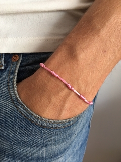 Pulsera 7 nudos rosa ( AMOR ) 1mm