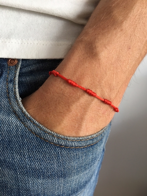 Pulsera 7 nudos roja 1mm (PROTECCIÓN)