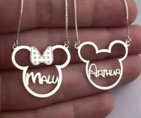 COLAR PERSONALIZADO MICKEY OU MINNIE COM NOME - comprar online