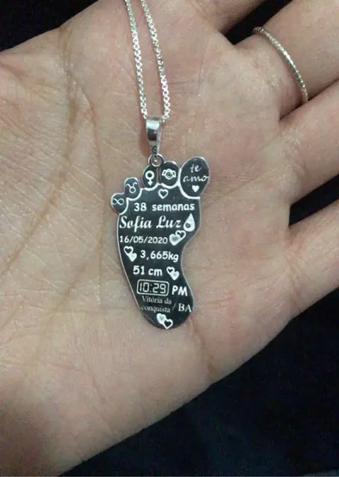COLAR PEZINHO NASCIMENTO PERSONALIZADO - comprar online