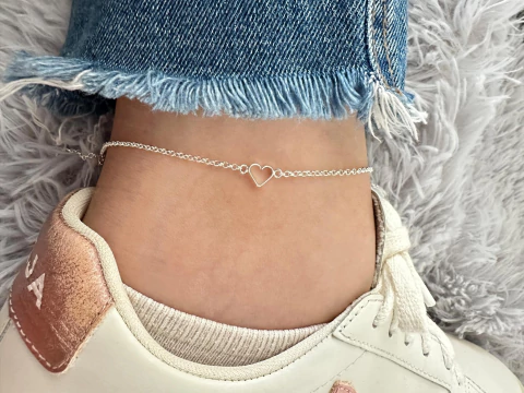 TORNOZELEIRA CORAÇÃO VAZADO P - comprar online