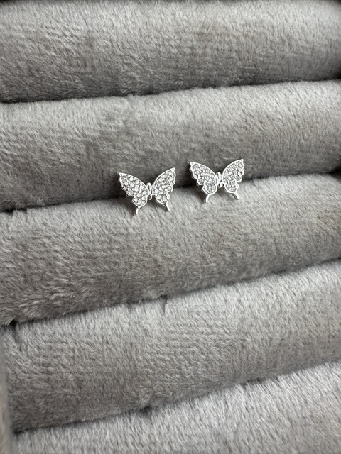 BRINCO BORBOLETA CRAVEJADA