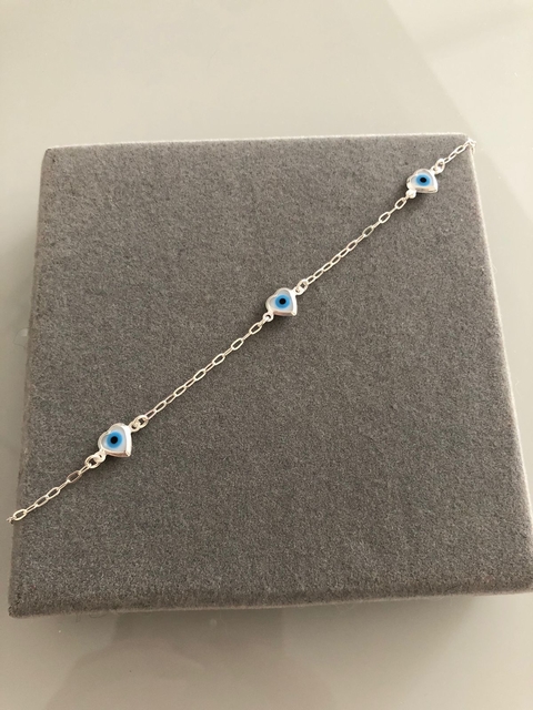 PULSEIRA OLHO GREGO CORAÇÃO CLARO
