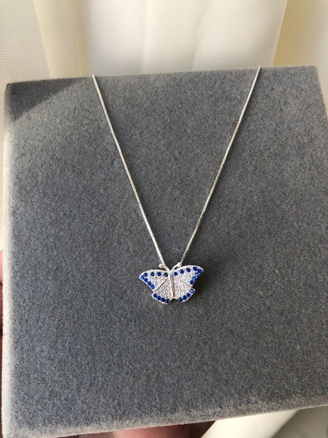 COLAR BORBOLETA AZUL