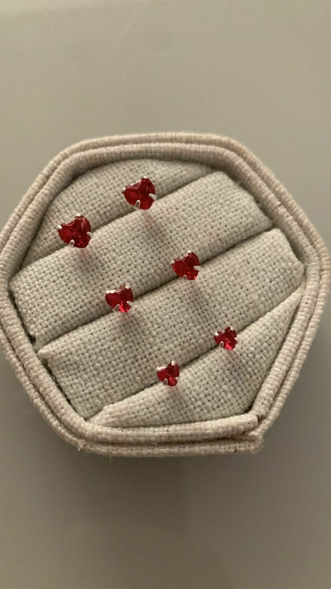 TRIO CORAÇÃO ROSA ESCURO