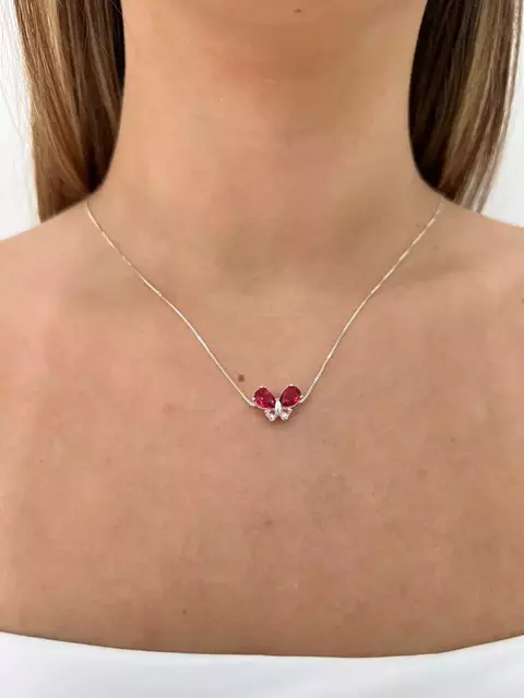 COLAR BORBOLETA BICOLOR ROSA - comprar online