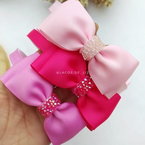 Tiara laço gravata dupla brilho