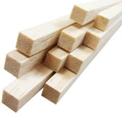Vareta Quadrada Madeira Balsa 8x8x900mm