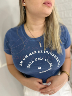 T-Shirt Estonada seja uma onda de amor 100% algodão