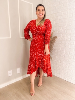 Vestido viscolinho envelope manga comprida Louise - Plus Size - Closet Valéria Espíndola