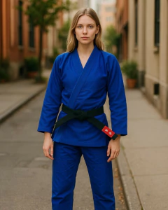 kimono Profissional Azul Trançado