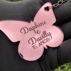 Chaveiro Borboleta 15 anos - Acrílico - Davicut Personalizados