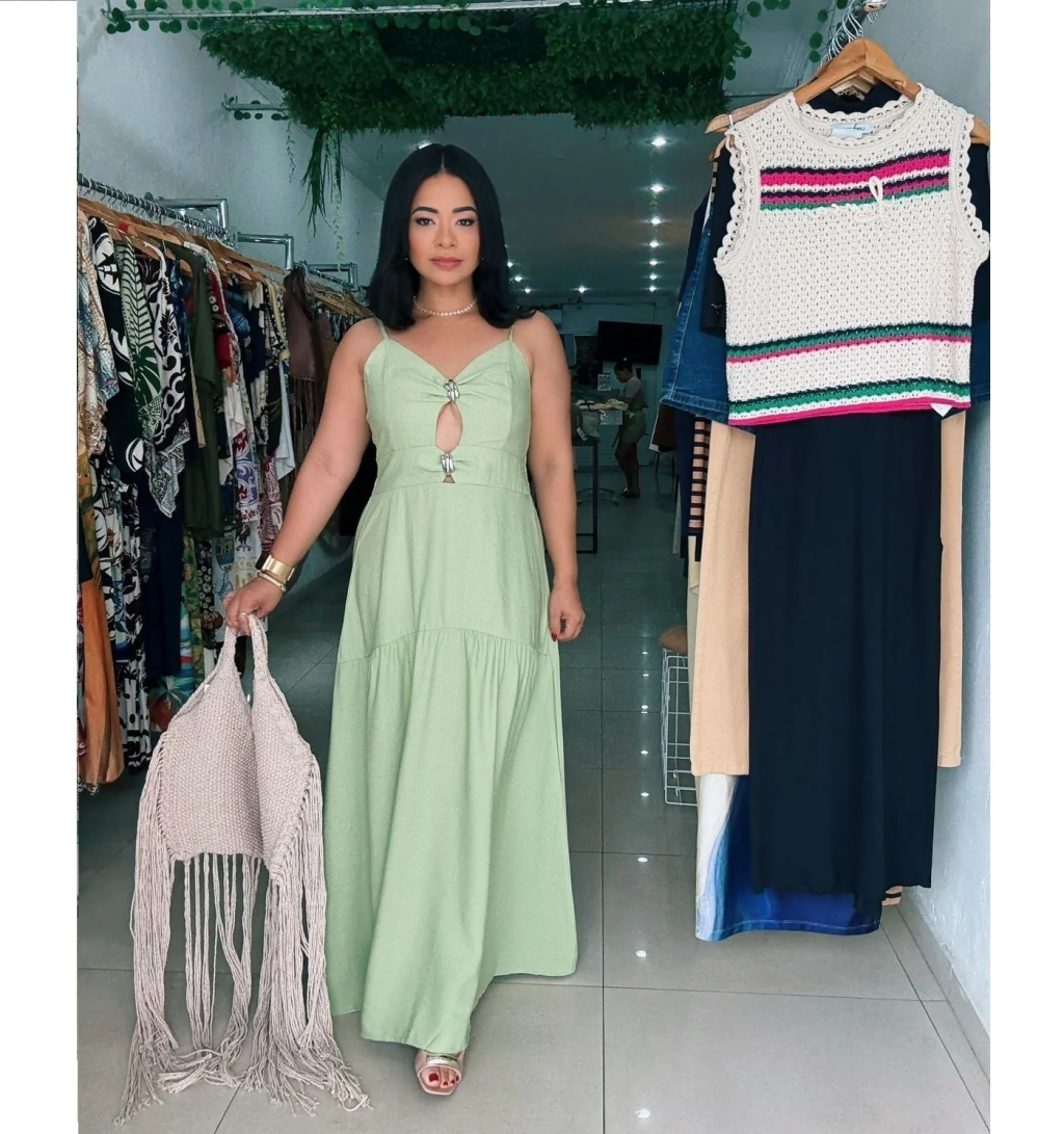 VESTIDO LONGO LISO ALCA HQ80