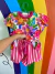 Conjunto florido short listrado na internet