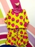 Conjunto Combinadinho Morango fundo amarelo