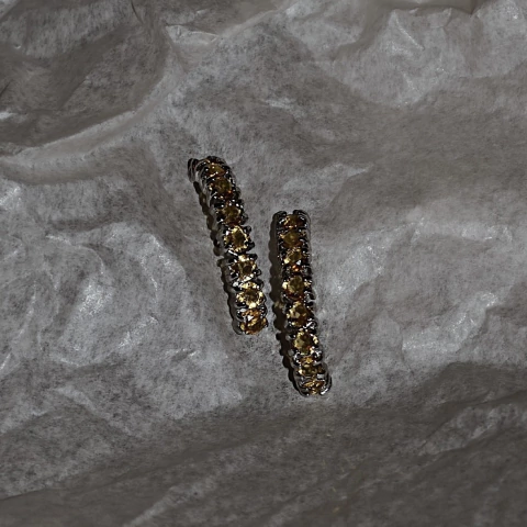 Brinco Banhado a Ródio Amber Glow - comprar online