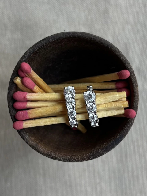 Brinco Argola Banhado a Ródio Gleam - comprar online