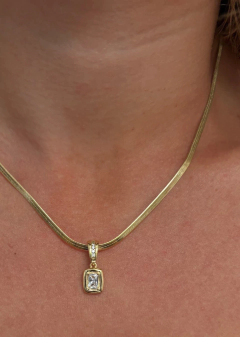 Colar Banhado a Ouro Lira Cristal - comprar online