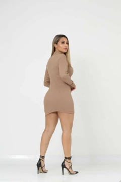 Imagem do Apenas Atacado - Vestido Feminino Balada Curto Tubinho Modelador Gola Alta