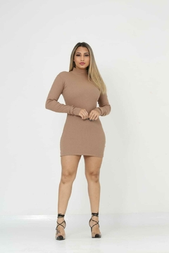 Apenas Atacado - Vestido Feminino Balada Curto Tubinho Modelador Gola Alta