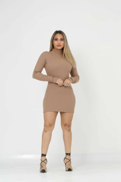 Apenas Atacado - Vestido Feminino Balada Curto Tubinho Modelador Gola Alta