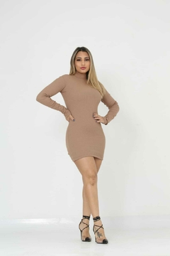 Apenas Atacado - Vestido Feminino Balada Curto Tubinho Modelador Gola Alta - loja online