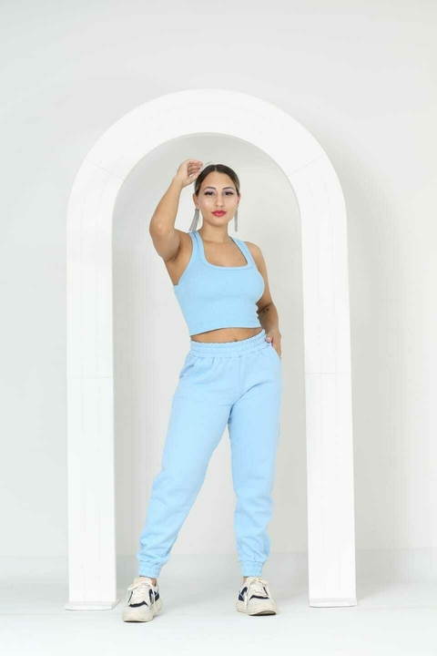 Apenas Atacado - Calça Moletom Feminina Jogger Flanelada Cintura Alta - comprar online