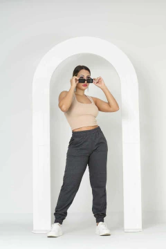 Apenas Atacado - Calça Moletom Feminina Jogger Flanelada Cintura Alta - loja online