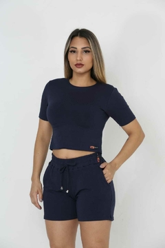 Conjunto Feminino Soltinho De Short E Blusa Cropped Verão - Rocha Forte Modas