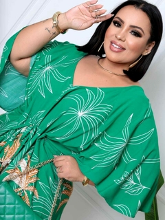 Vestido Plus Size Midi Soltinho com Estampa/Liso - Rocha Forte Modas