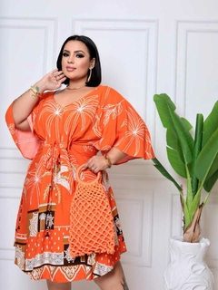 Vestido Plus Size Midi Soltinho com Estampa/Liso - loja online